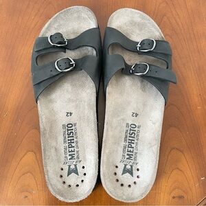 Mephisto Women’s Black Leather Sandals
